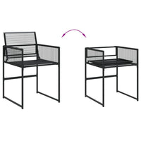Set da Pranzo da Giardino 5 pz Nero in Polyrattan 3295048
