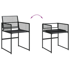 Set da Pranzo da Giardino 5 pz Nero in Polyrattan 3295048