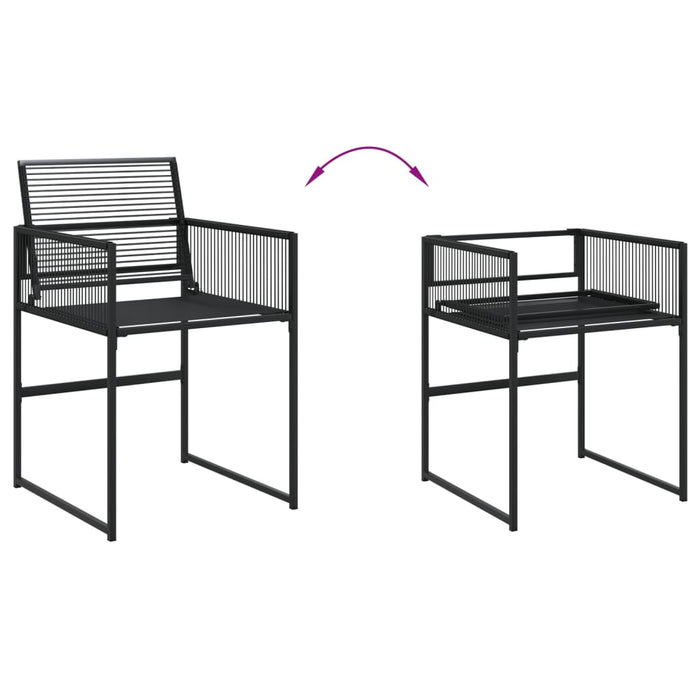 Set da Pranzo da Giardino 5 pz Nero in Polyrattan 3295048