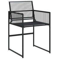 Set da Pranzo da Giardino 5 pz Nero in Polyrattan 3295048