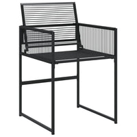 Set da Pranzo da Giardino 9 pz Nero in Polyrattan 3295050