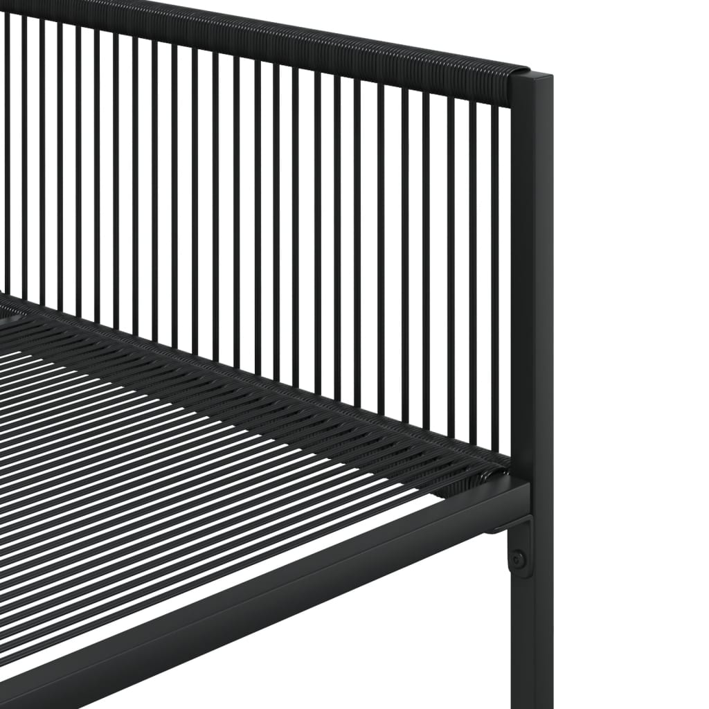 Set da Pranzo da Giardino 9 pz Nero in Polyrattan 3295053