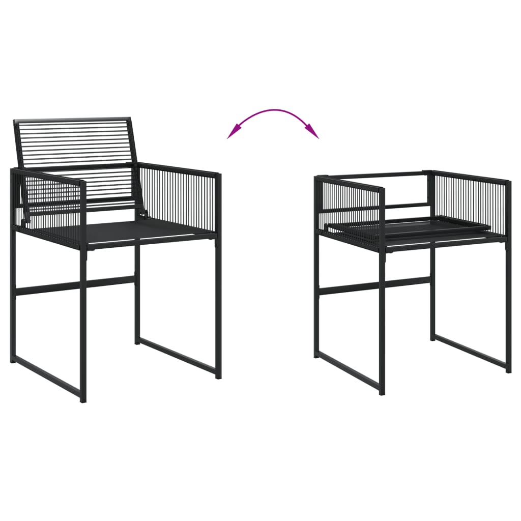 Set da Pranzo da Giardino 17 pz Nero in Polyrattan 3295057