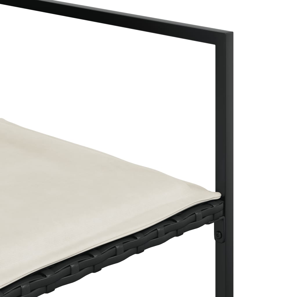 Set da Pranzo da Giardino 13pz con Cuscini Nero in Polyrattan 3295062