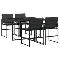 Set da Pranzo da Giardino con Cuscini Nero in Textilene 3295073