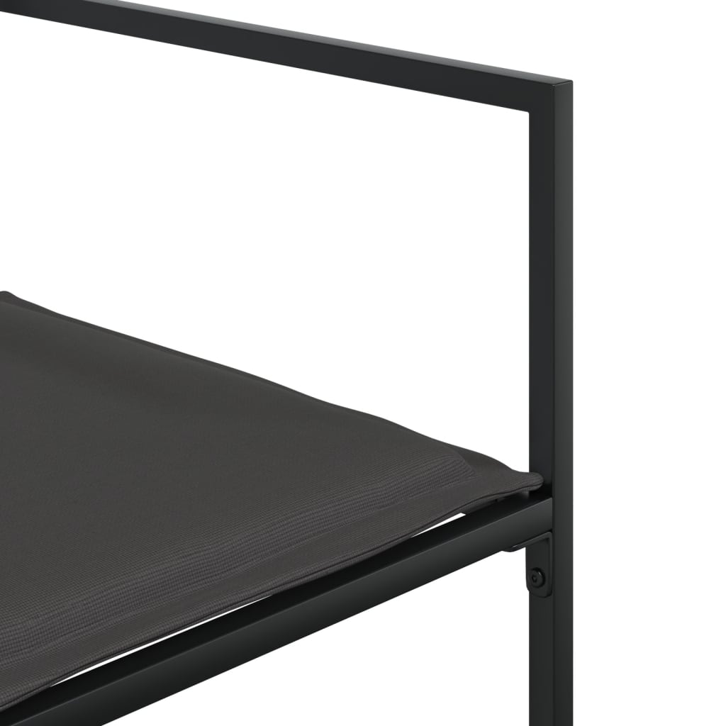 Set da Pranzo da Giardino con Cuscini Nero in Textilene 3295073