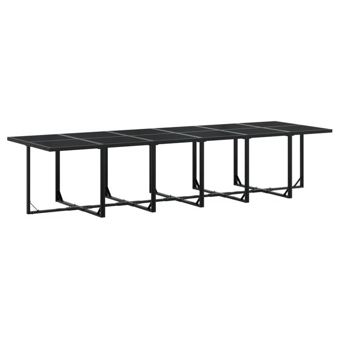 Set da Pranzo da Giardino 17 pz con Cuscini Nero in Textilene 3295082