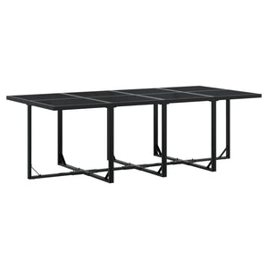 Set da Pranzo da Giardino 15 pz con Cuscini Nero in Textilene 3295086