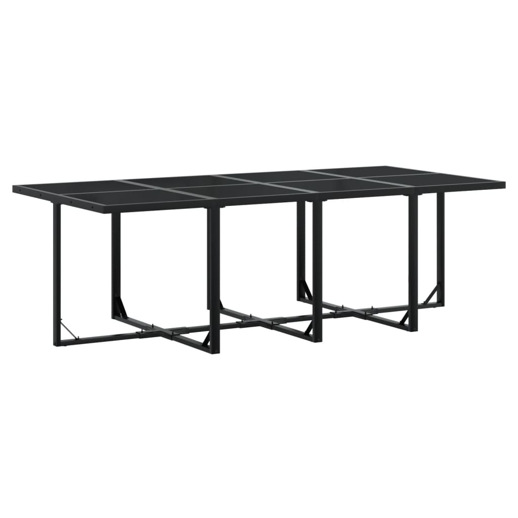 Set da Pranzo da Giardino 15 pz con Cuscini Nero in Textilene 3295086