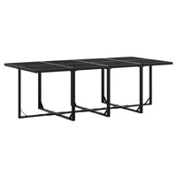 Set da Pranzo da Giardino 15 pz con Cuscini Nero in Textilene 3295086