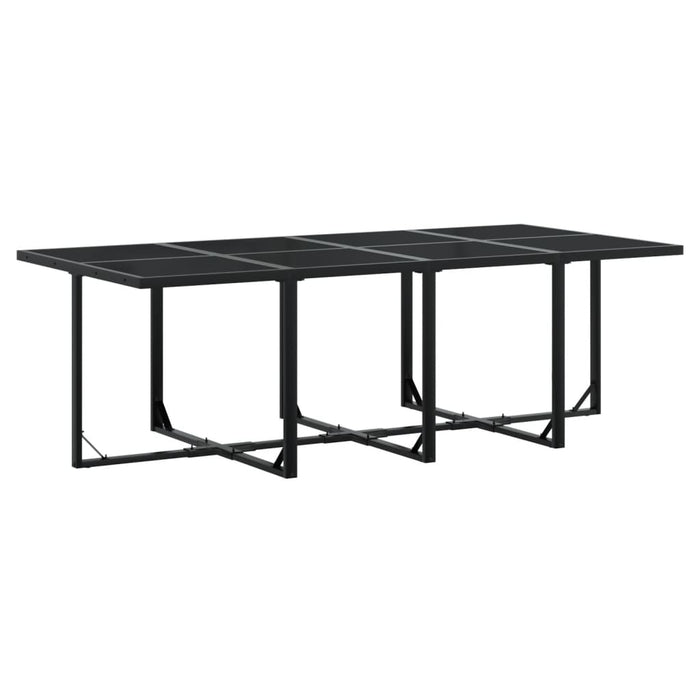 Set da Pranzo da Giardino 15 pz con Cuscini Nero in Textilene 3295086