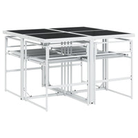 Set da Pranzo da Giardino 5 pz con Cuscini Bianco in Textilene 3295088