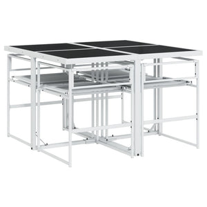 Set da Pranzo da Giardino 5 pz con Cuscini Bianco in Textilene 3295088