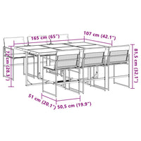Set da Pranzo da Giardino 7 pz con Cuscini Bianco in Textilene 3295089