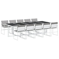 Set da Pranzo da Giardino 11 pz con Cuscini Bianco in Textilene 3295091