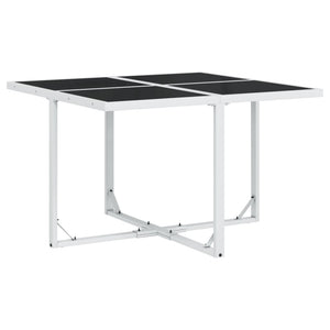 vidaXL Set da Pranzo da Giardino 9 pz con Cuscini Bianco in Textilene