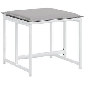 vidaXL Set da Pranzo da Giardino 9 pz con Cuscini Bianco in Textilene