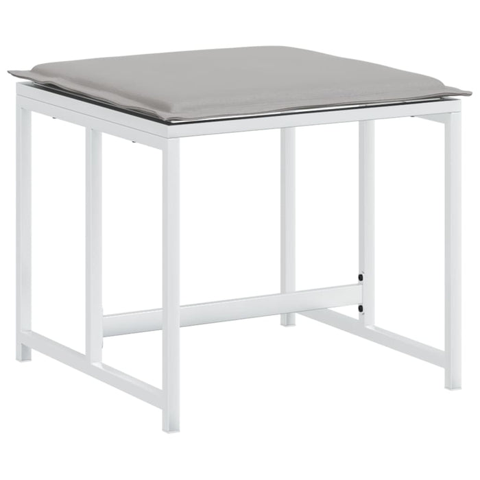 Set da Pranzo da Giardino 11 pz con Cuscini Bianco in Textilene 3295099