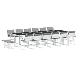 vidaXL Set da Pranzo da Giardino 17 pz con Cuscini Bianco in Textilene