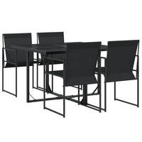 Set da Pranzo da Giardino 5 pz Nero in Textilene 3295118