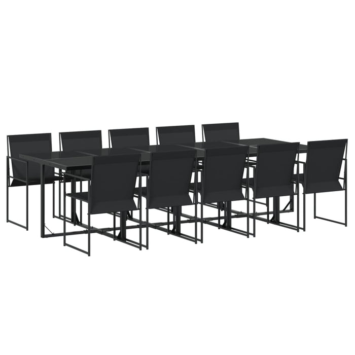 Set da Pranzo da Giardino 11 pz Nero in Textilene 3295121