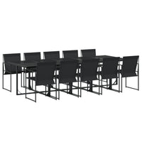 Set da Pranzo da Giardino 11 pz Nero in Textilene 3295121