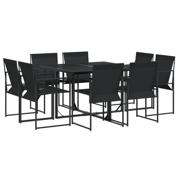 Set da Pranzo da Giardino 9 pz Nero in Textilene 3295123