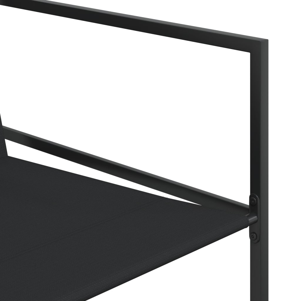 Set da Pranzo da Giardino 11 pz Nero in Textilene 3295129