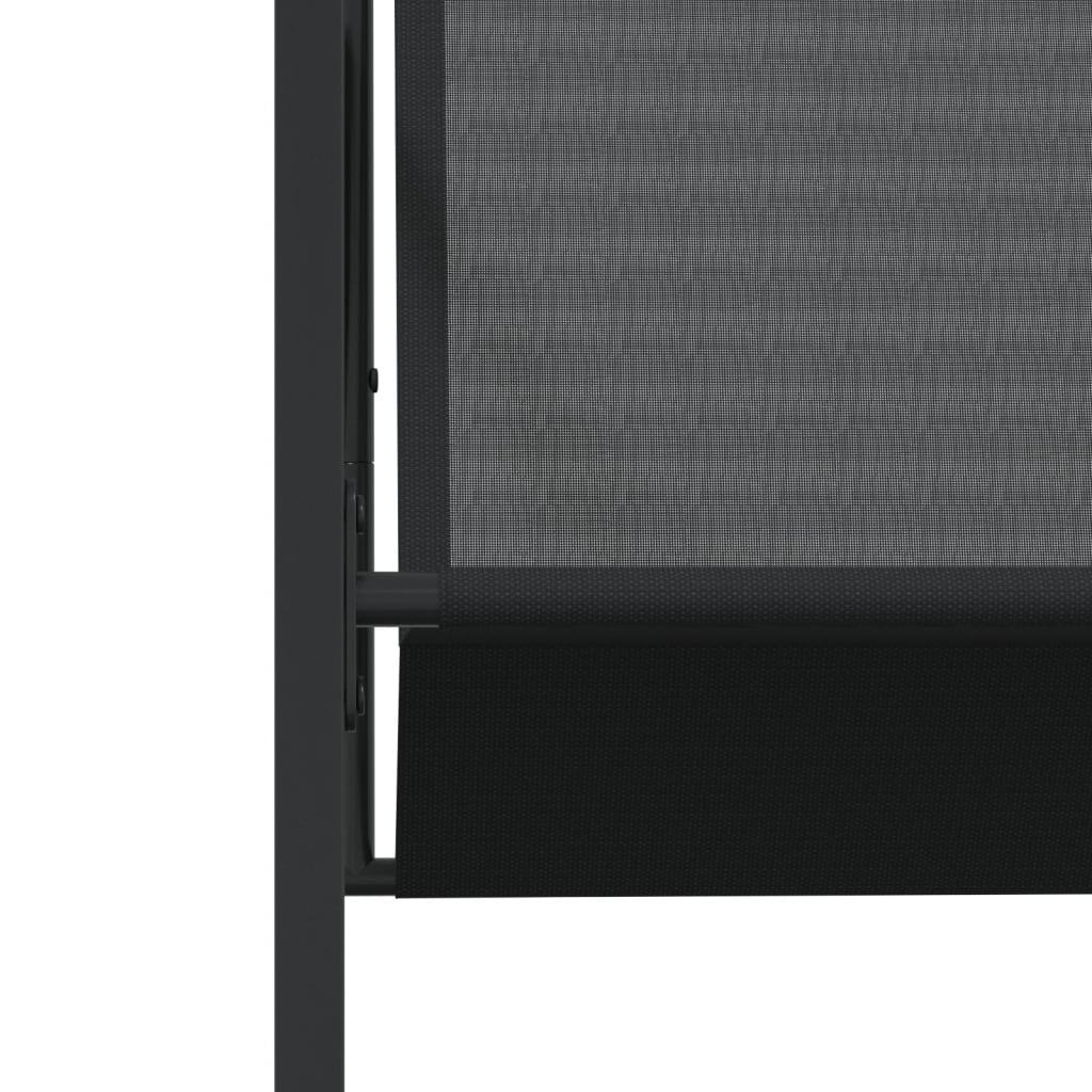 Set da Pranzo da Giardino 11 pz Nero in Textilene 3295129