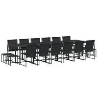 Set da Pranzo da Giardino 17 pz Nero in Textilene 3295132