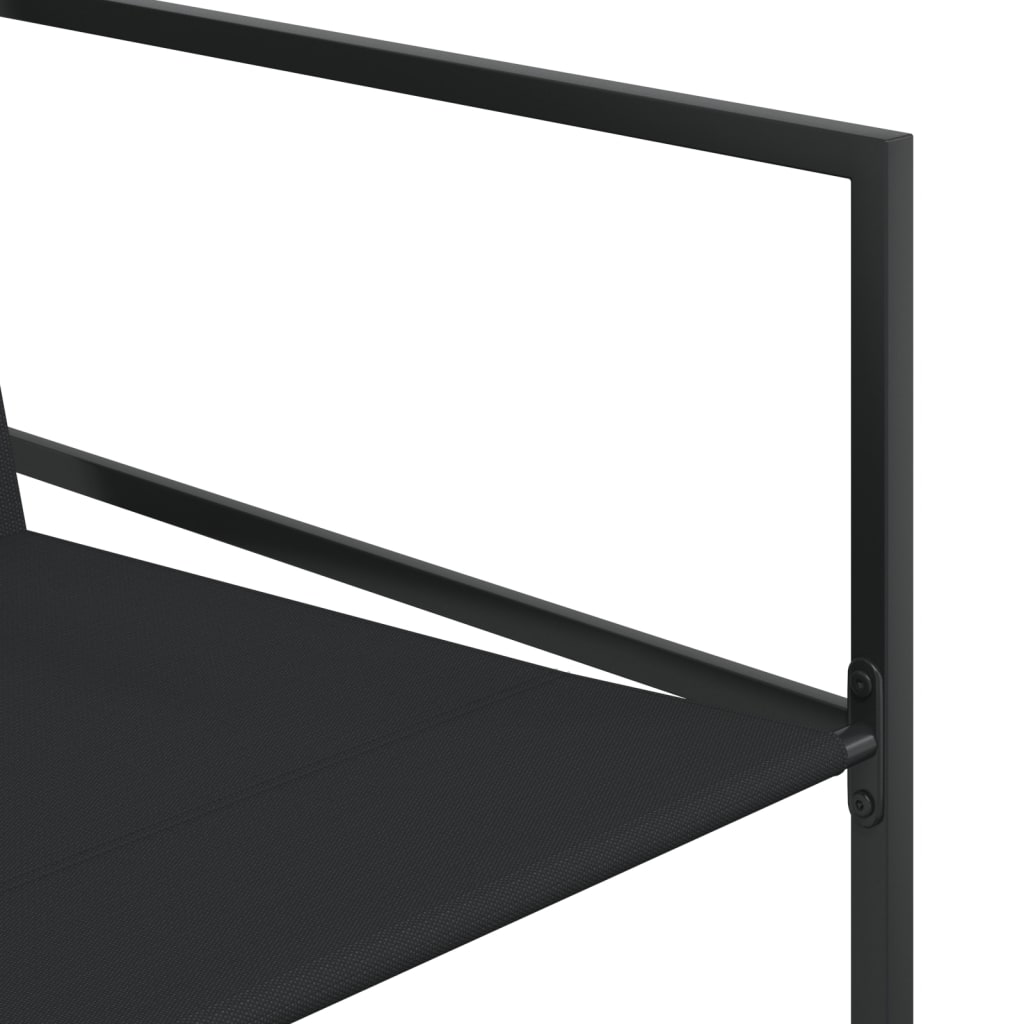 Set da Pranzo da Giardino 17 pz Nero in Textilene 3295132