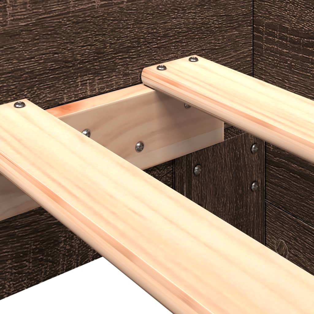 Giroletto senza Materasso-Struttura Letto Rovere Marrone 75x190cm in Truciolato 260339