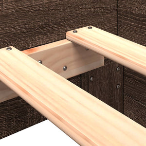 Giroletto senza Materasso-Struttura Letto Rovere Marrone 75x190cm in Truciolato 260339