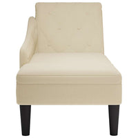 Sdraio con Cuscino e Bracciolo Destro in Tessuto Crema 4009769