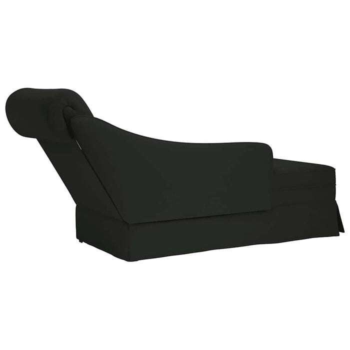 Sdraio con Capezzale e Bracciolo Destro in Velluto Nero