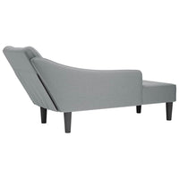 Sdraio con Bracciolo Destro in Tessuto Grigio Chiaro