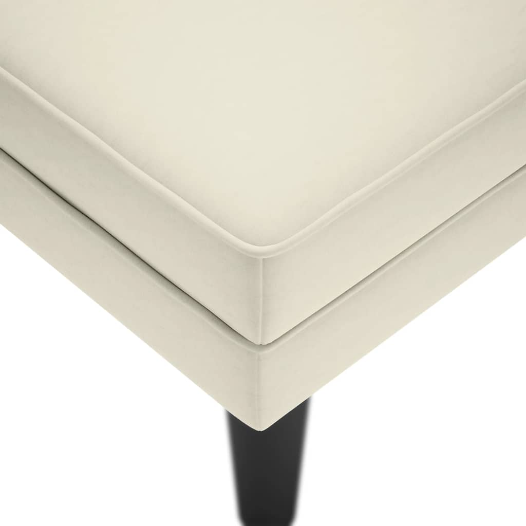 Sdraio con Cuscino e Bracciolo Destro in Velluto Crema 4009814