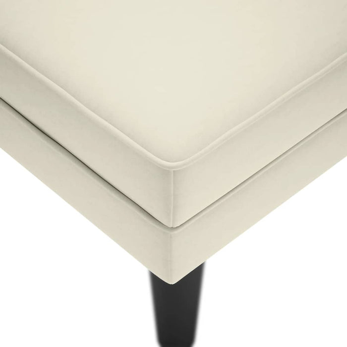 Sdraio con Cuscino e Bracciolo Destro in Velluto Crema 4009814