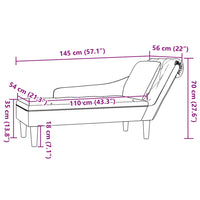 vidaXL Sdraio con Cuscino e Bracciolo Destro Similpelle Grigio Scuro