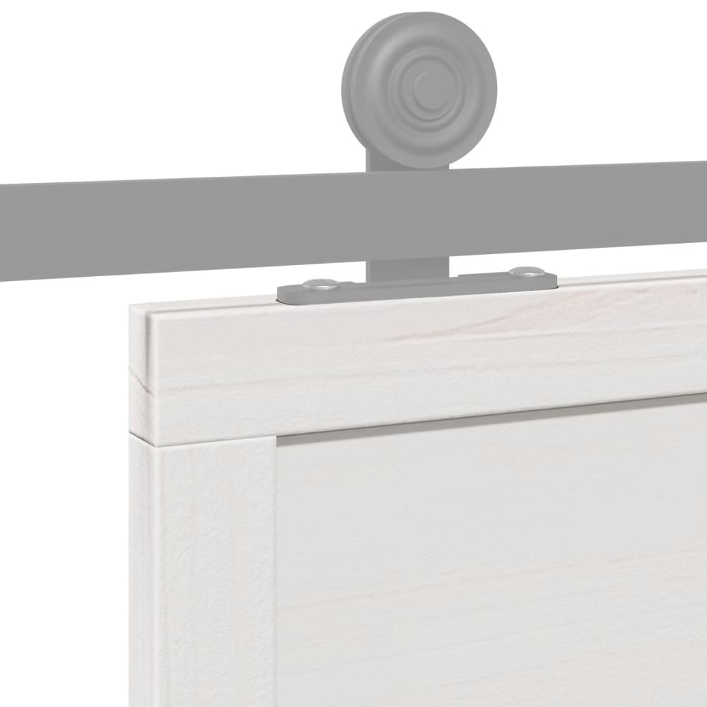 Porta del Granaio Bianca 100x208 cm in Legno Massello di Pino 850630