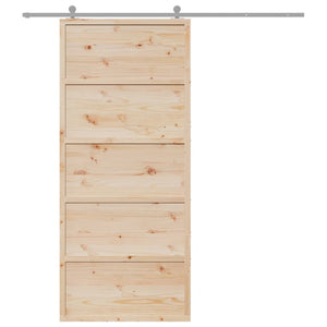 Porta per Granaio 90x208 cm in Legno Massello di Pino 850632