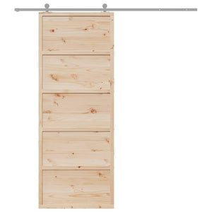 Porta per Granaio 80x208 cm in Legno Massello di Pino 850635