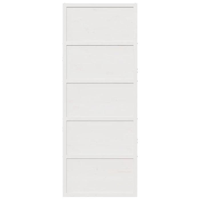 Porta del Granaio Bianca 80x208 cm in Legno Massello di Pino 850636