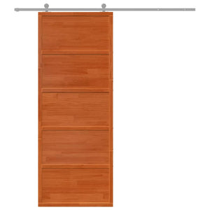 Porta del Granaio Marrone 80x208 cm in Legno Massello di Pino 850637