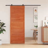 Porta del Granaio Marrone 80x208 cm in Legno Massello di Pino 850637