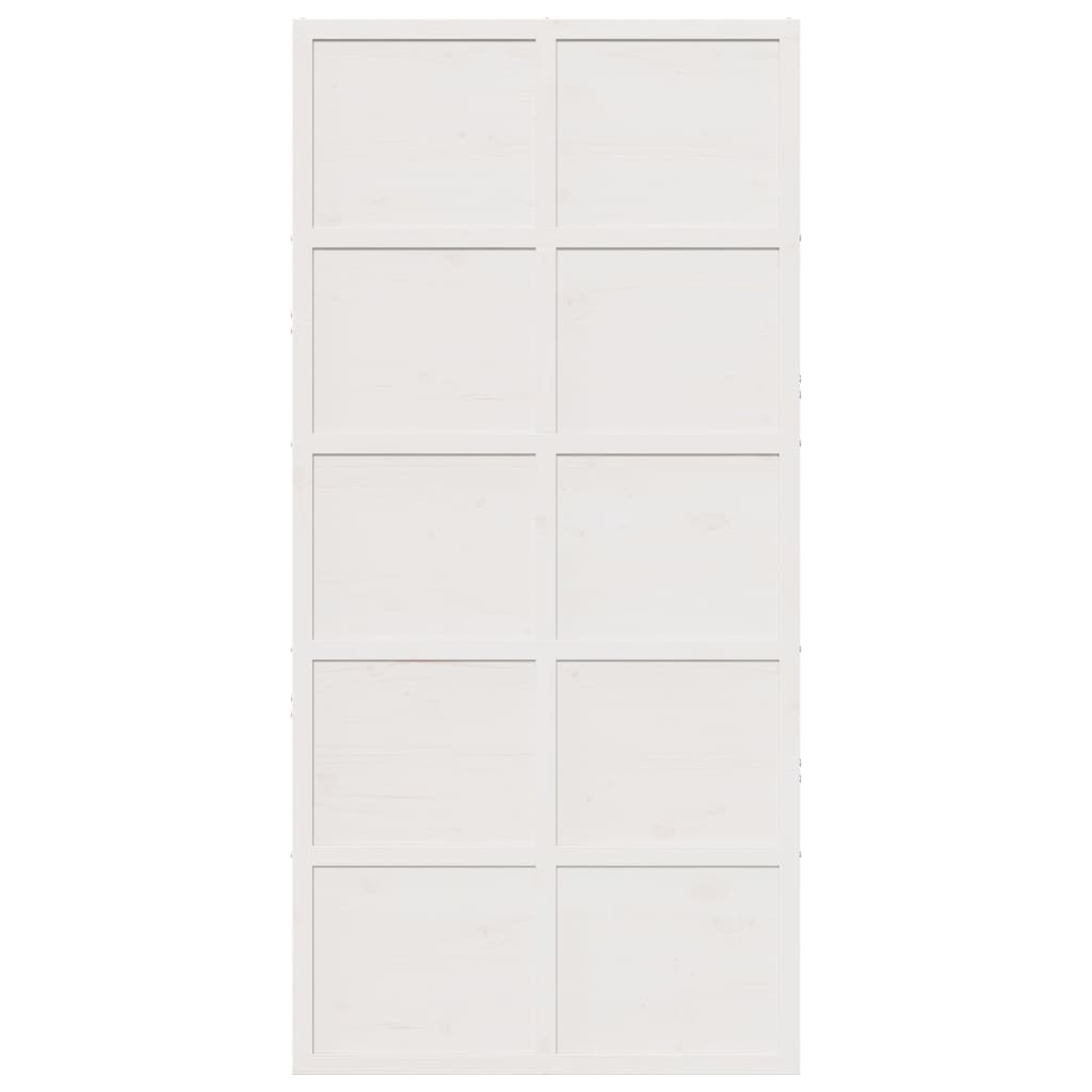 Porta del Granaio Bianca 100x208 cm in Legno Massello di Pino 850639
