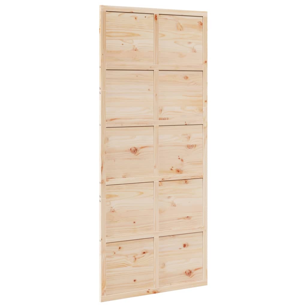 Porta per Granaio 90x208 cm in Legno Massello di Pino 850641