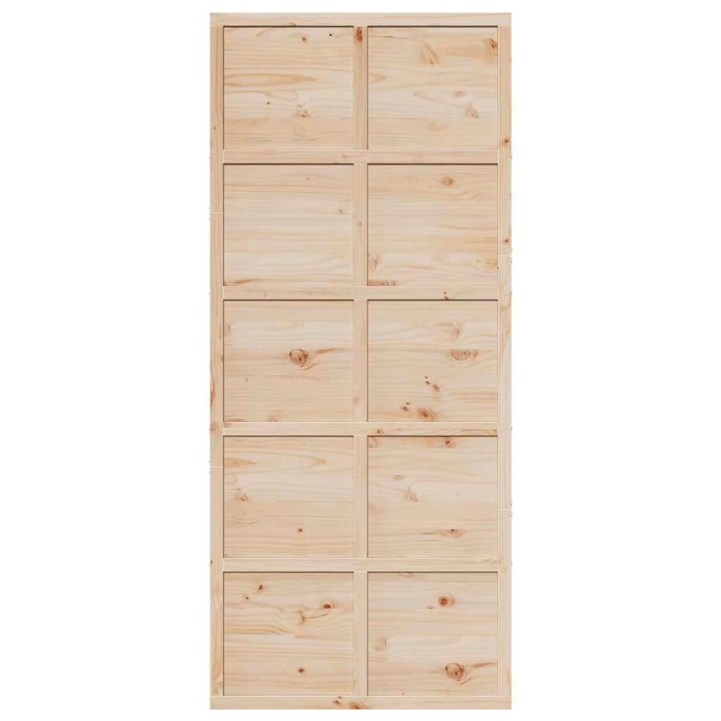 Porta per Granaio 90x208 cm in Legno Massello di Pino 850641