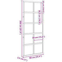 Porta per Granaio 90x208 cm in Legno Massello di Pino 850641