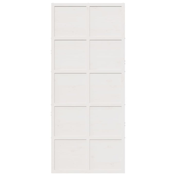 Porta del Granaio Bianca 90x208 cm in Legno Massello di Pino 850642